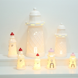 CERAMIC OCEAN DECOR LISGHTHOUSE WITH LED